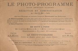 Le photo-programme, Revue Illustrée des théâtres 02