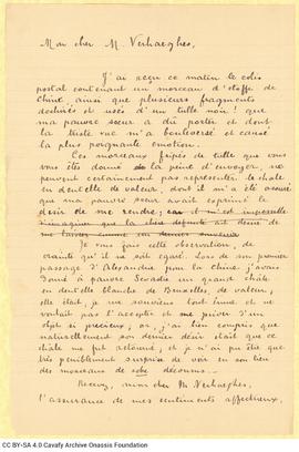Draft letter to L. Verhaeghe de Naeyer