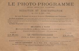 Le photo-programme, Revue Illustrée des théâtres 02