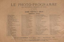 Le photo-programme, Revue Illustrée des théâtres 22