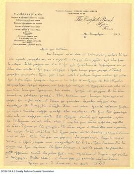 Letter by Paul Cavafy to C. P. Cavafy